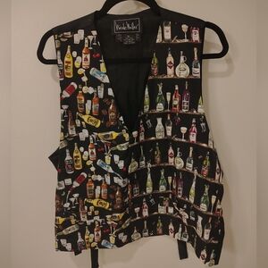 Nicole Miller 100% Silk Alcohol Shelf Tuxedo Vest